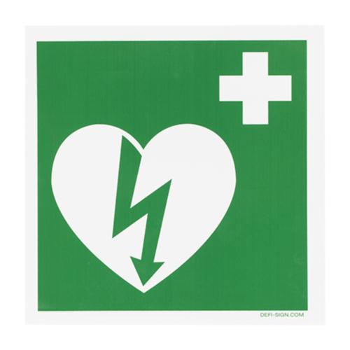 DefiSign Hjertestarter Klistremerke, 15 x 15 cm - 5531