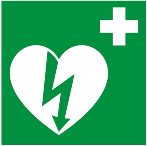 DefiSign Hjertestarter Klistremerke, 15 x 15 cm - 6190