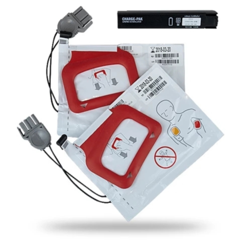 Physio Control / Medtronic Lifepak CR Plus pakke med 2 sett elektroder og 1 batteri til hjertestarter - 5252