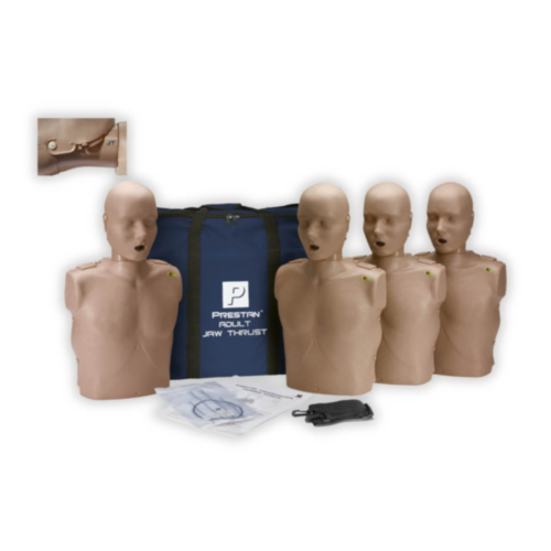 Prestan Jaw-Thrust HLR-dukke 4-pakning (mørk hud) 